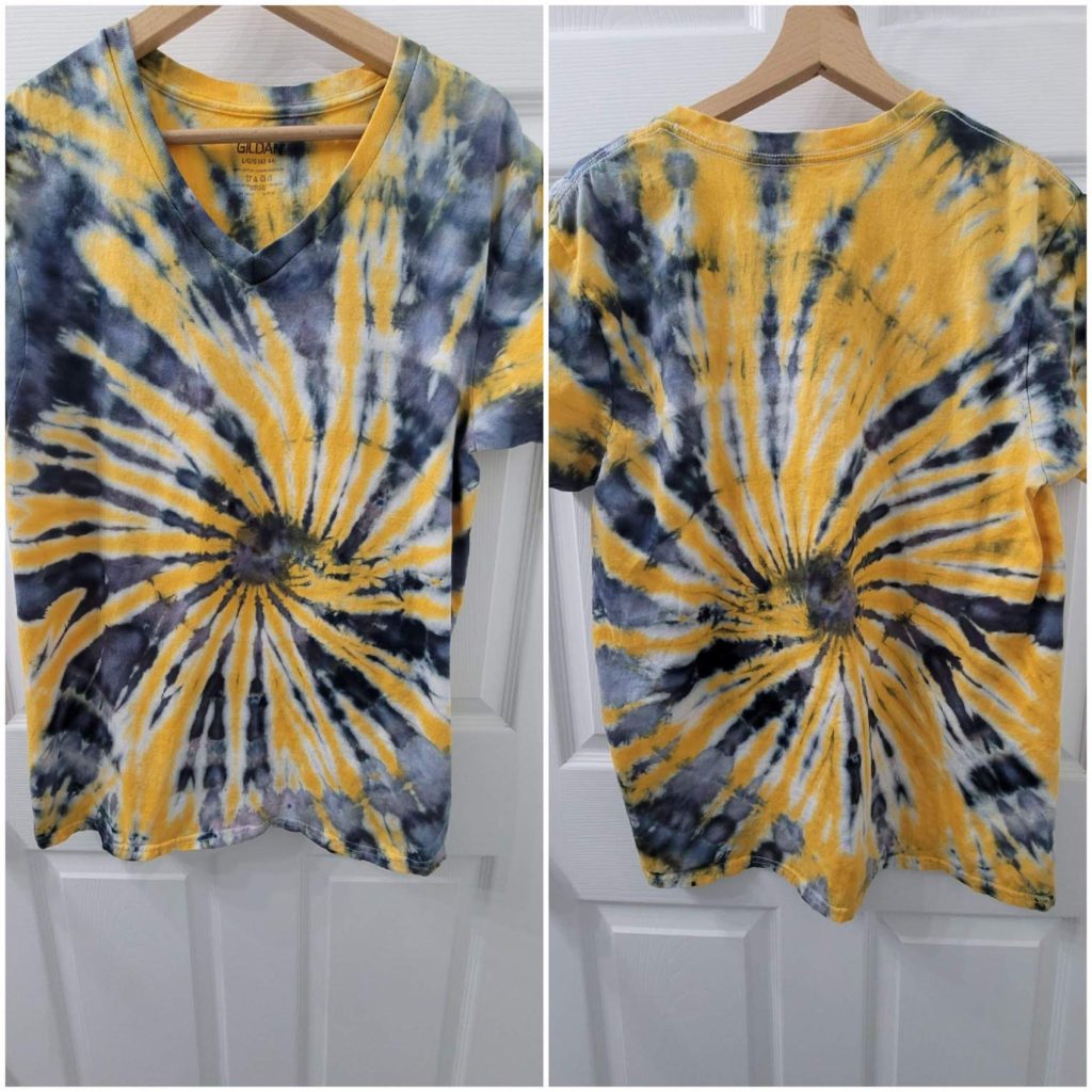 Jasmine's black and yellow spiral tie dye by thatgirlisfunny on etsy