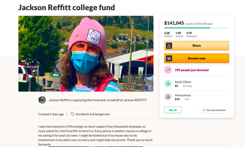 jackson reffitt gofundme