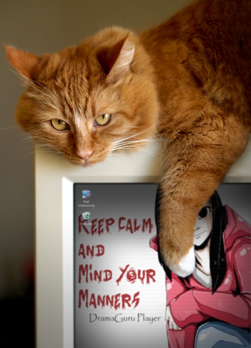 PhotoFunia-keep calm dramaguru cat with computer