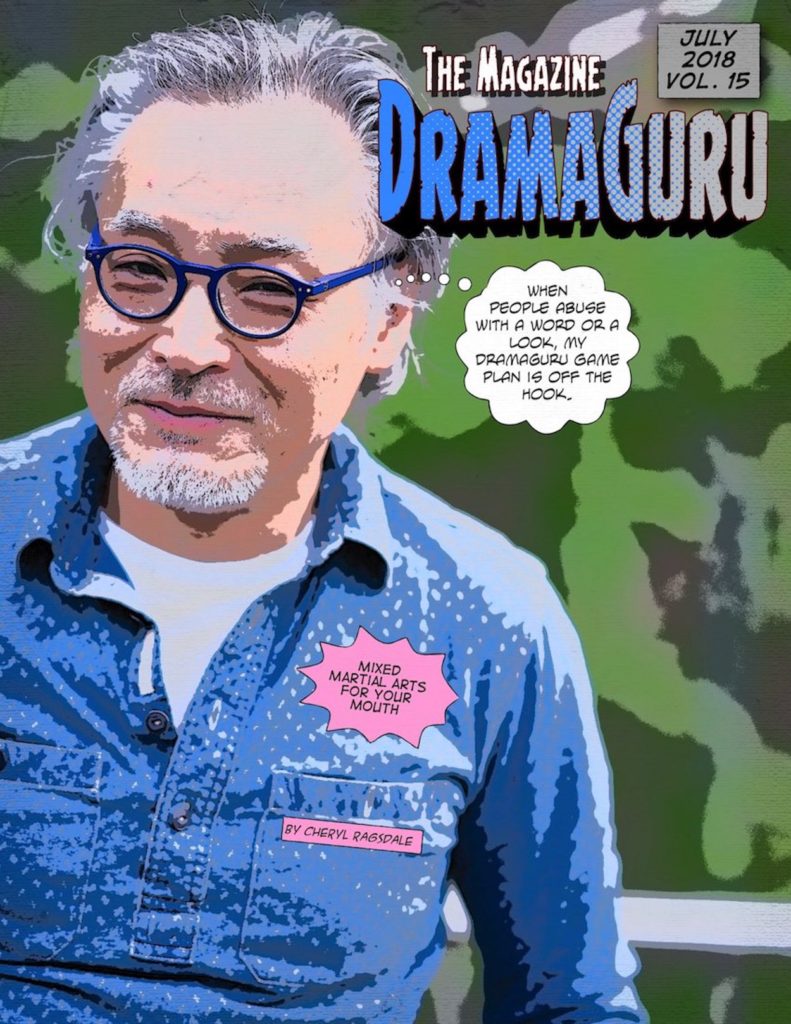 DramaGuru Magazine Cover Asian man silver hair July 2018