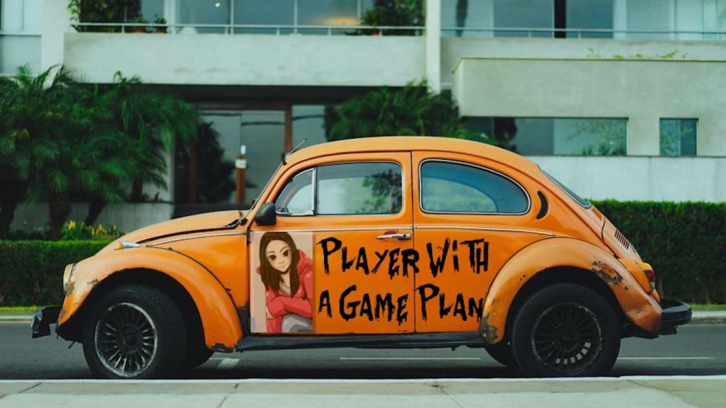 dramaguru player with a game plan orange vw bug car dan gold