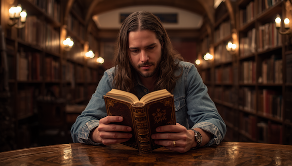 27 library man with book canva cinematic mode