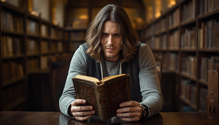 28 cinematic canva man library book