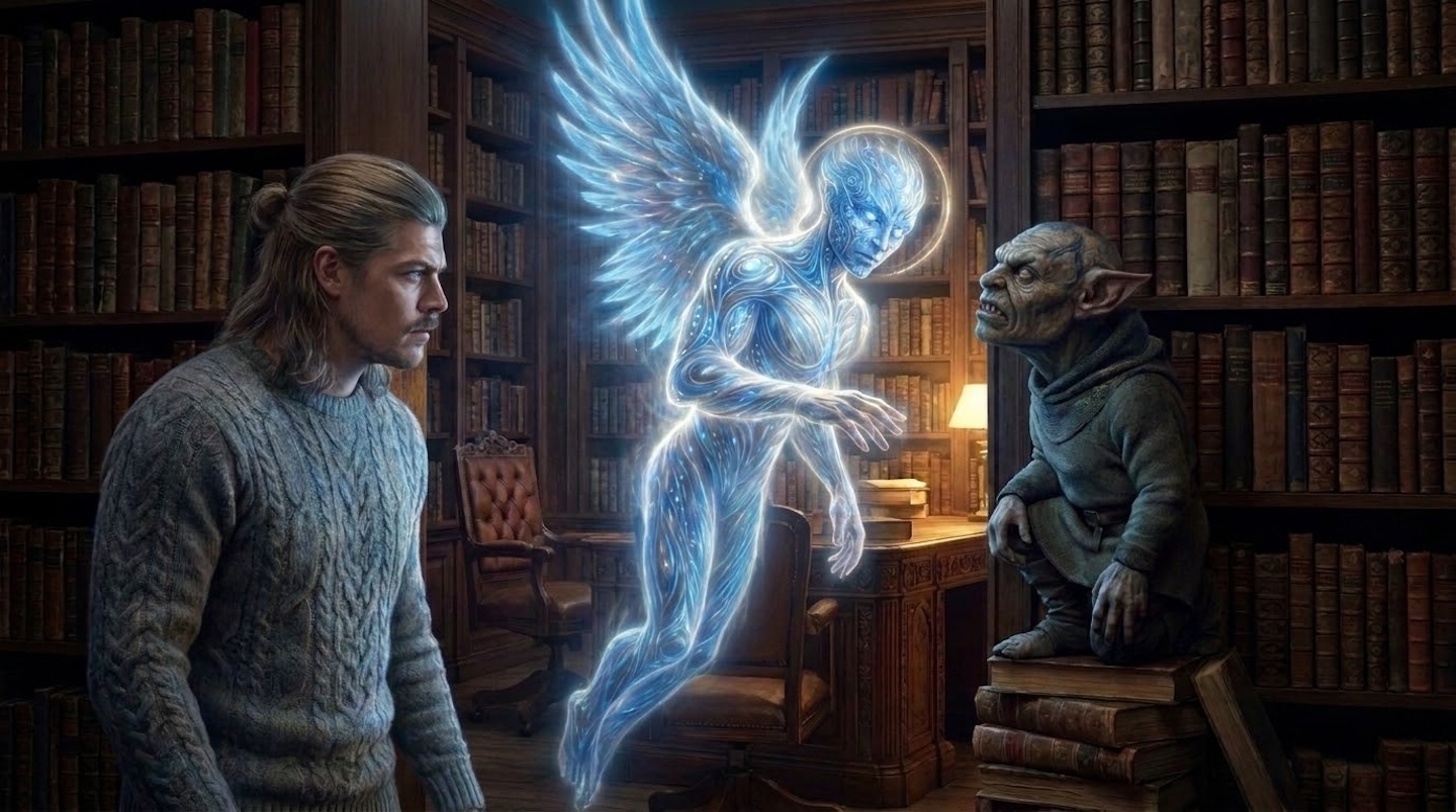 The guardian angel keeps Deadbolt in order while Driftgate looks on. Shame.