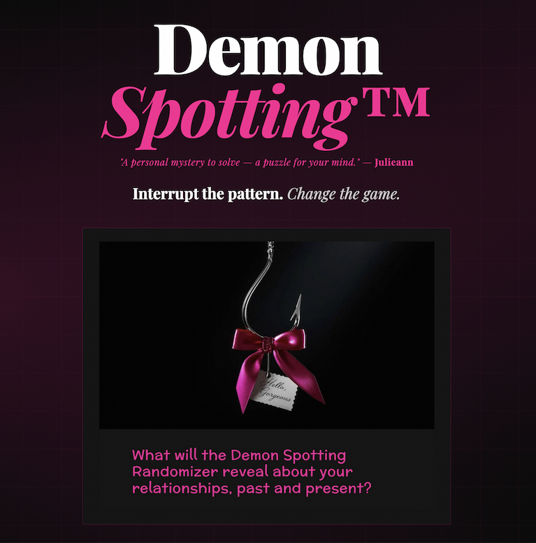 demon spotting header with hook and bow