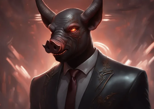 pride and arrogance demon pig leather jacket