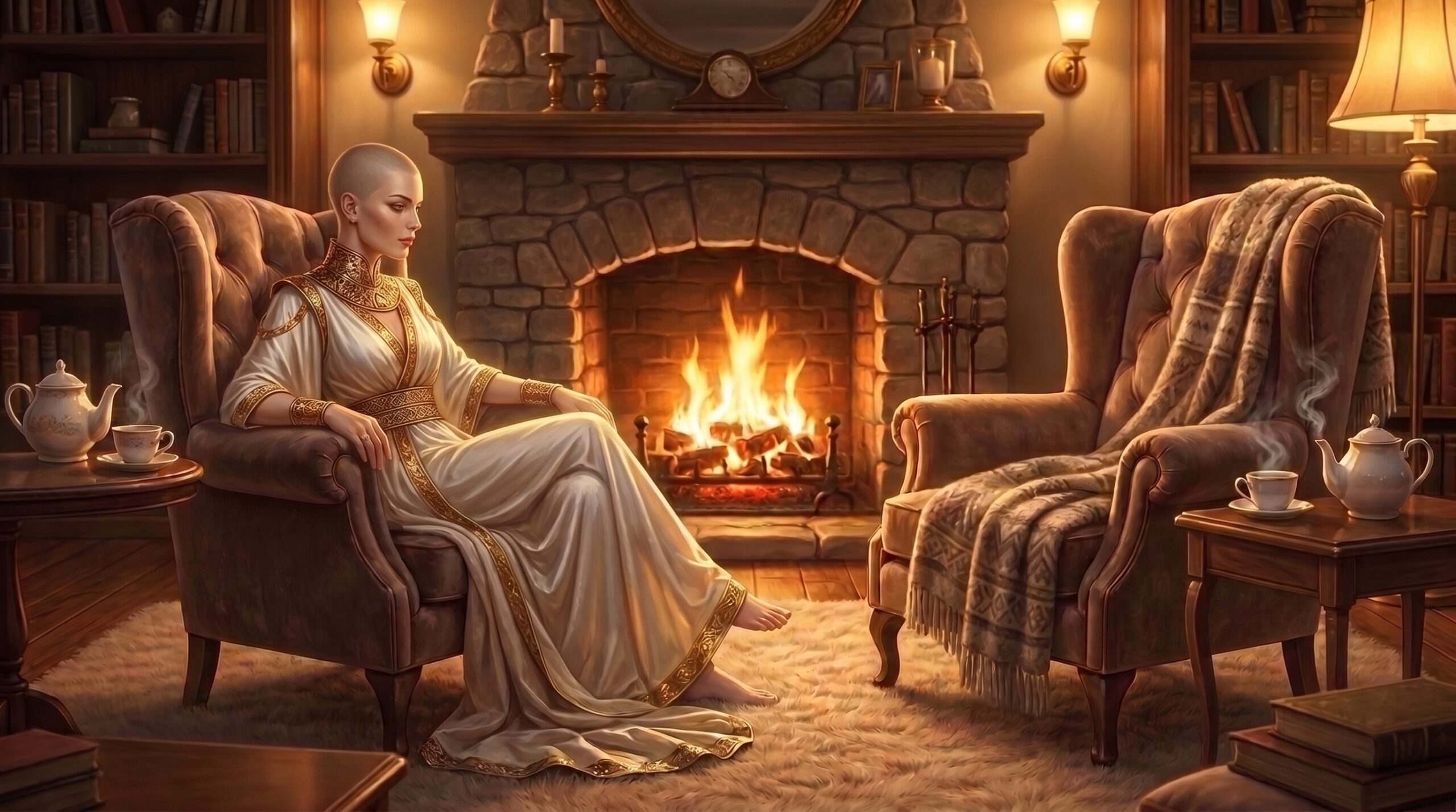 Lady Wisdom contemplating questions from the community.
